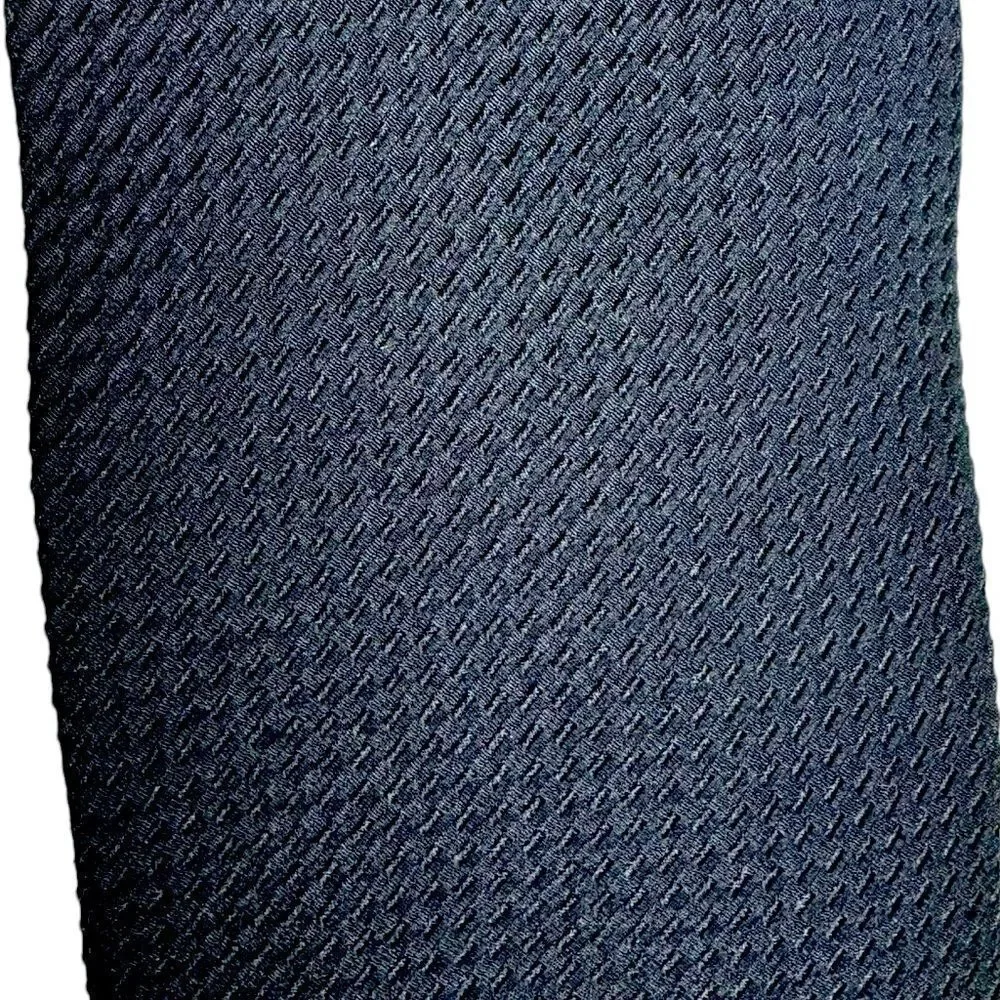 Emporio Armani Textured Solid Black Silk Tie Worn Once Made in Italy